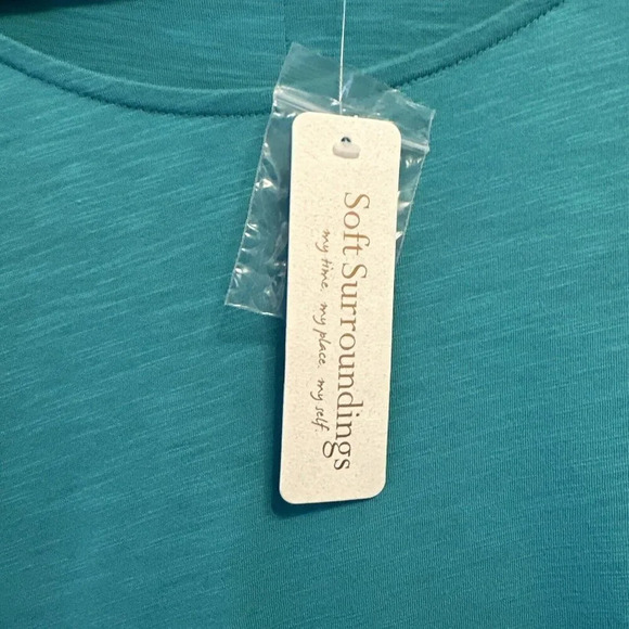 NWT Soft Surroundings Senja Button Back Tunic Top Plus Size 1X Tidal Wave Blue - Picture 5 of 9